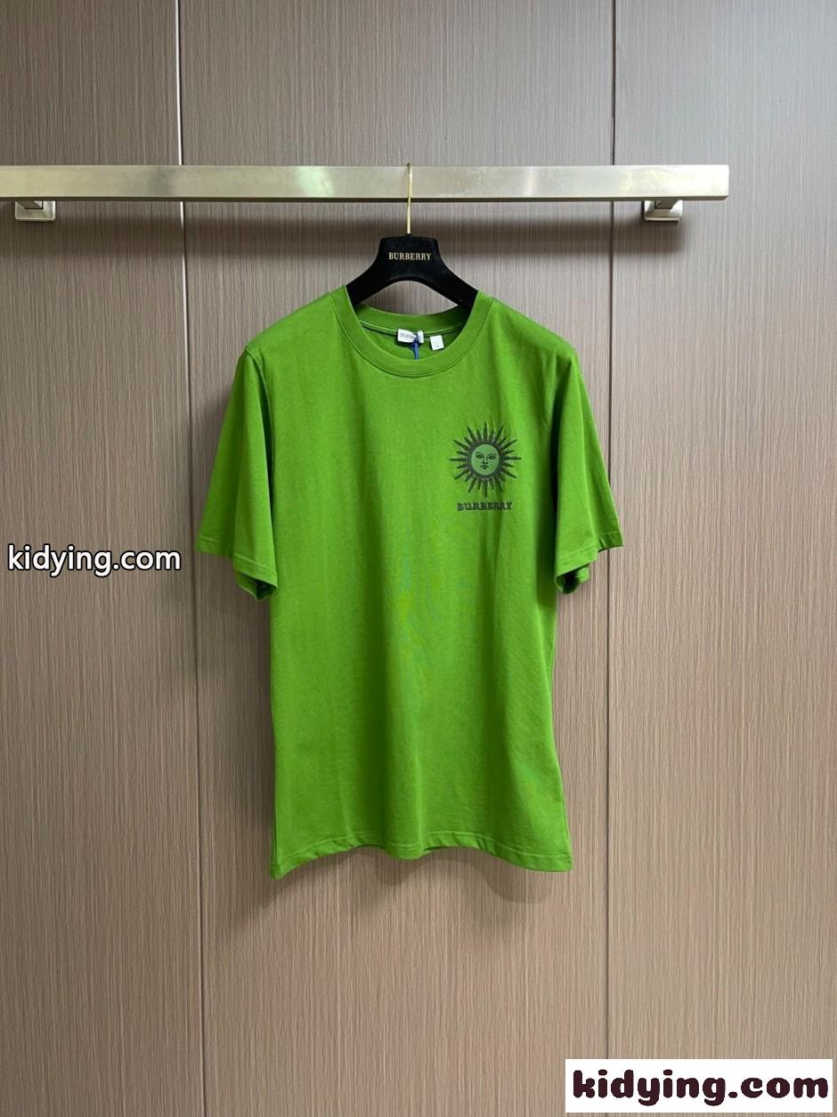 お洒落 カジュアル サン コットンTシャツ バーバリー Tシャツ 偽物 グリーン-1