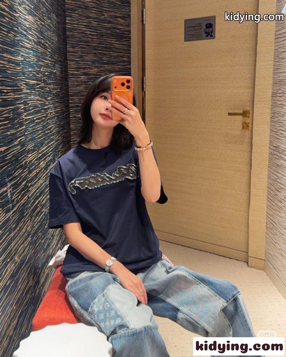 カジュアル デニムシグネチャーTシャツ ルイ・ヴィトン Tシャツ コピー-4