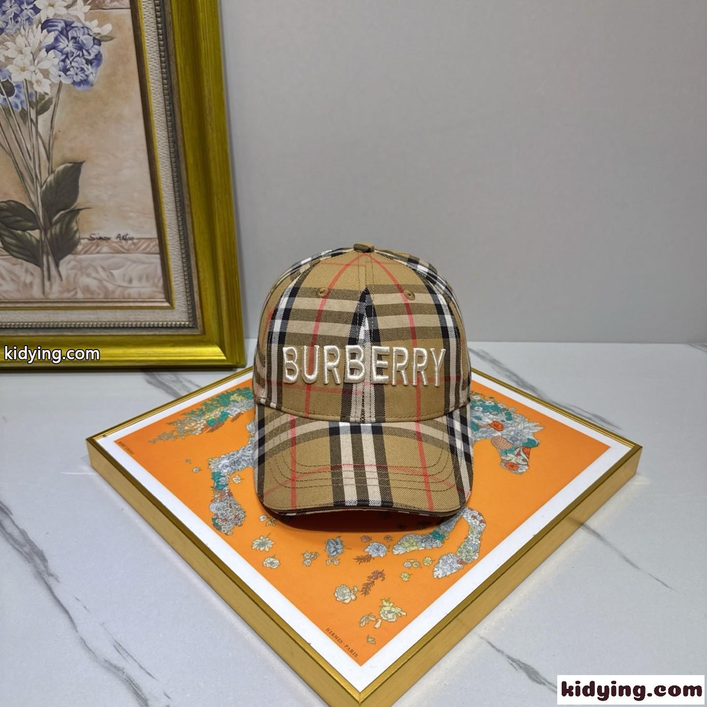 バーバリー キャップ 偽物 定番 チェック柄 刺繍入り 帽子 ユニセックス-0