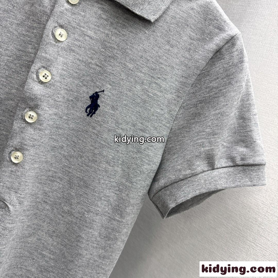 スリム フィット ストレッチ ポロシャツ ラルフローレン 半袖Tシャツ コピー グレー-1