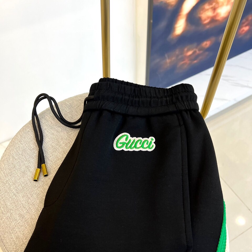 カジュアル 合わせやすい メンズ スウェットパンツ グッチ パンツ コピー ブラック-2