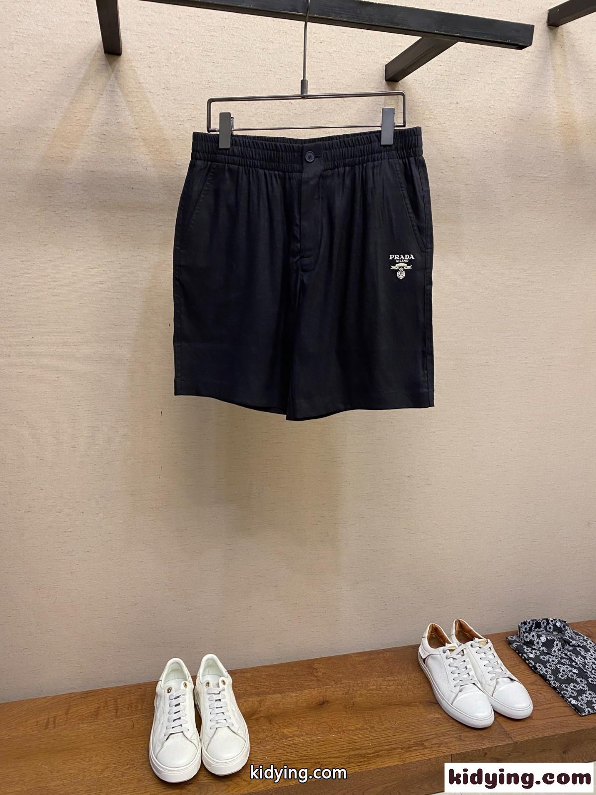 シンプル カジュアル ショートパンツ プラダ パンツ コピー 合わせやすい ブラック-1
