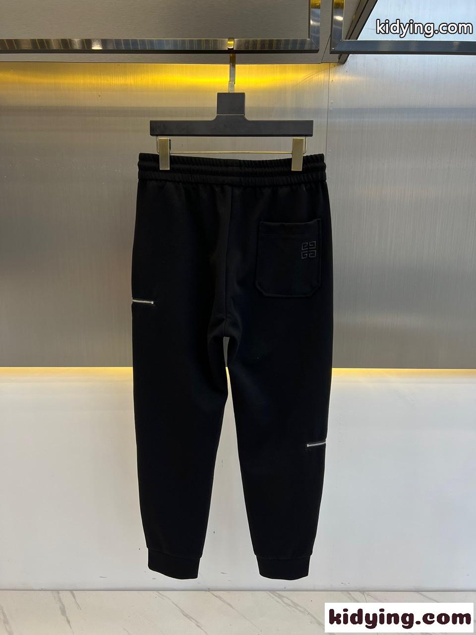 秋冬 合わせやすい ジバンシィ パンツ 偽物 メンズ 厚手 スウェットパンツ ブラック-1