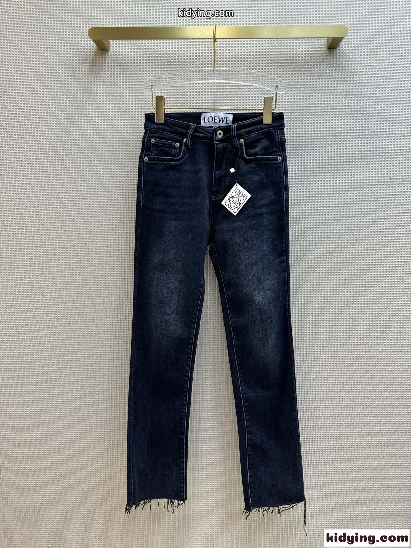 秋冬 裏起毛 合わせやすい デニムパンツ ロエベ ジーンズ コピー ストレッチ レディース-1
