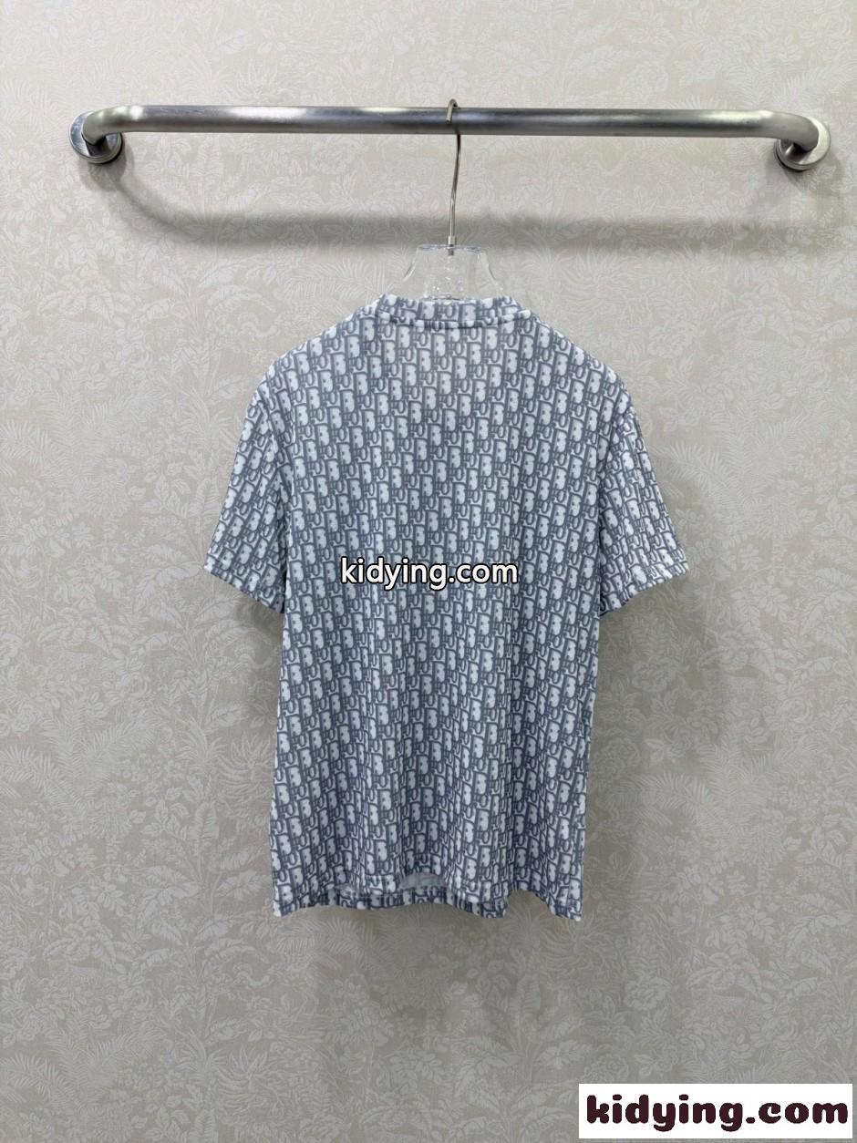 存在感抜群 総柄 半袖Tシャツ クリスチャン・ディオール Tシャツ 偽物 グレー-5