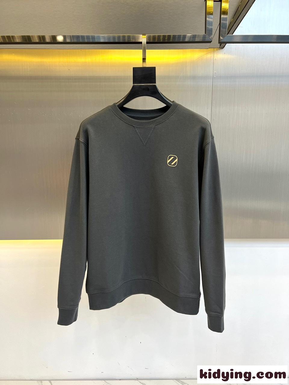定番 合わせやすい スウェットシャツ エルメネジルド・ゼニア Tシャツ コピー グレー-0