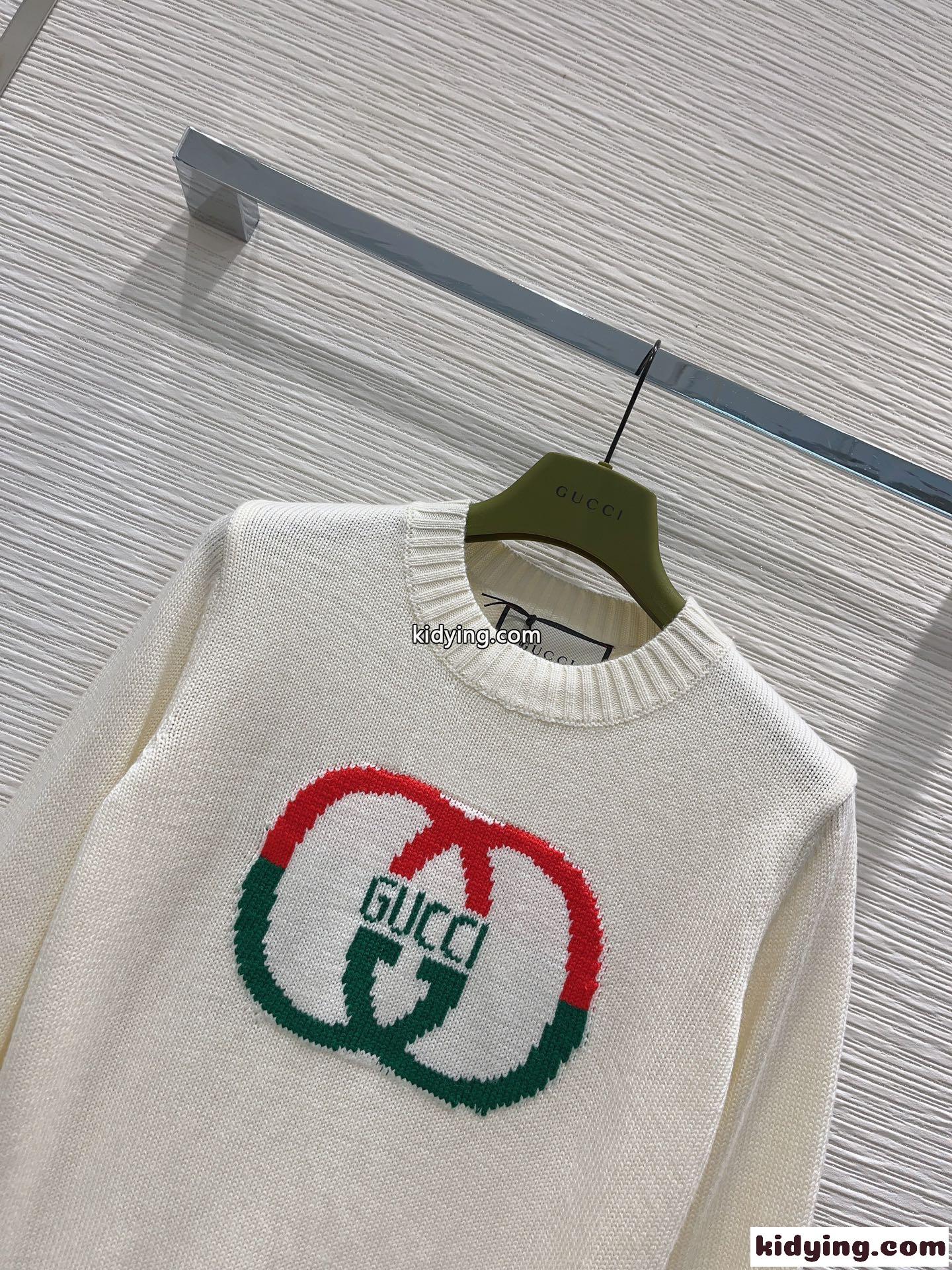 定番 ロゴ クルーネック 合わせやすい グッチ セーター コピー ホワイト-2