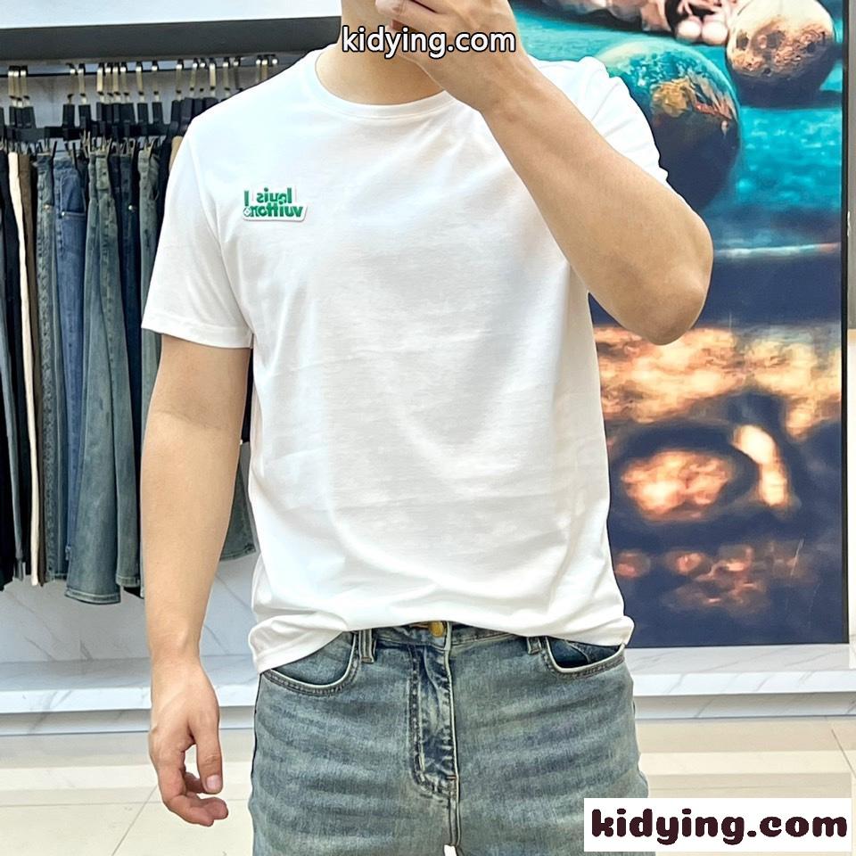 洗練された カジュアル ロゴ ルイ・ヴィトン 半袖Tシャツ コピー ホワイト-1