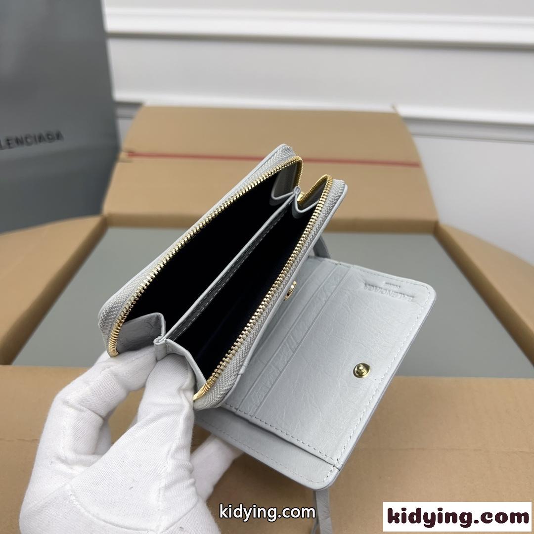 上品 高級感 コンパクトウォレット バレンシアガ 財布 コピー 二つ折り財布 グレー-6