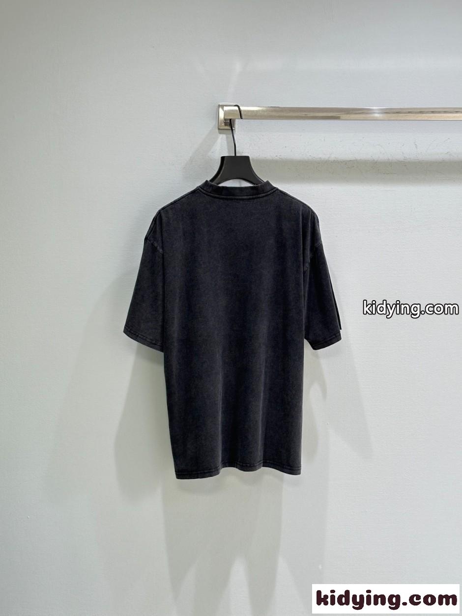 ユニセックス エンボスロゴ 半袖Tシャツ アレキサンダーワング Tシャツ コピー ブラック-3