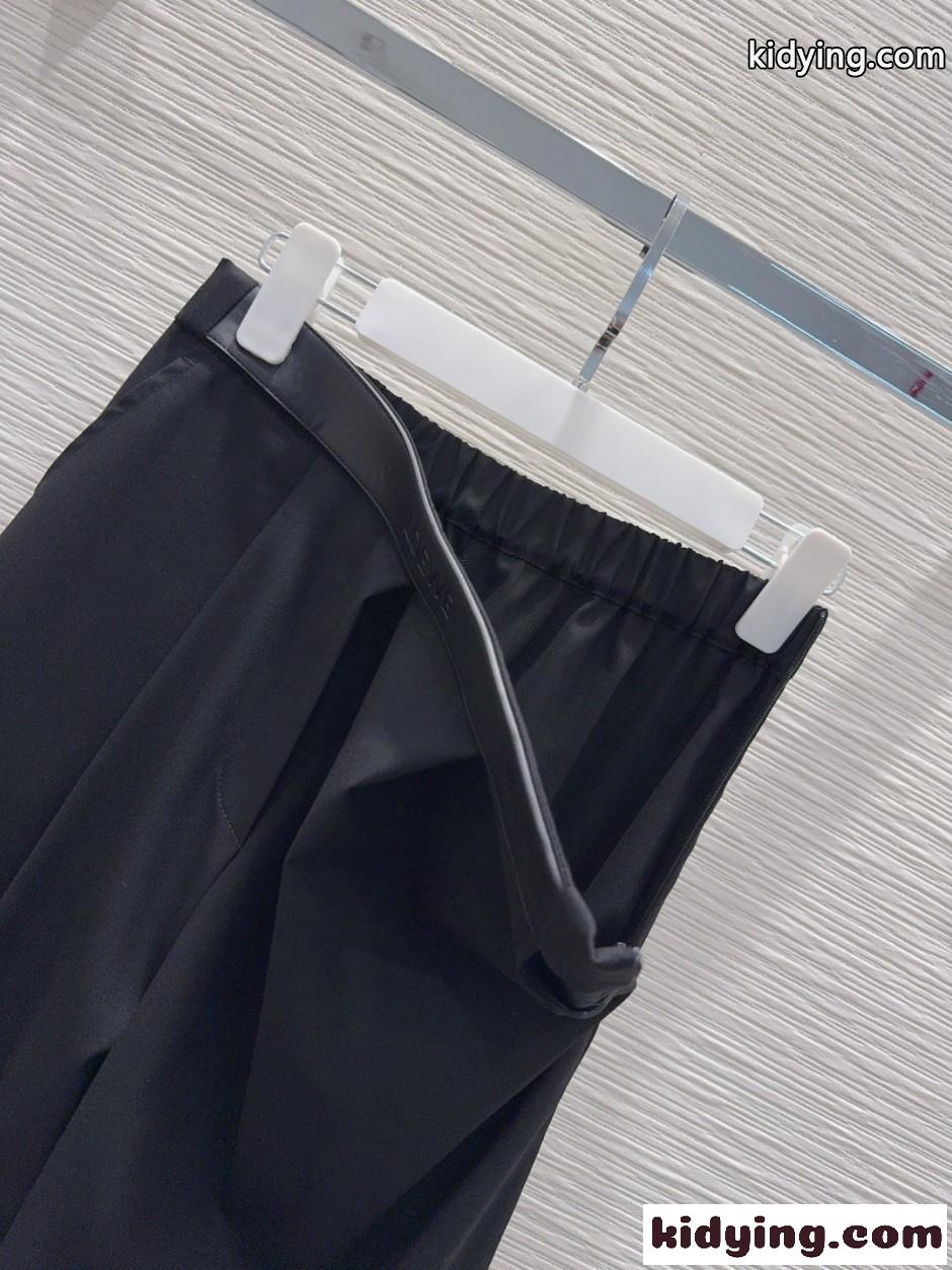 LOEWE ロエベ パンツ コピー トラウザーズ 大人 エレガント レディース ブラック-3