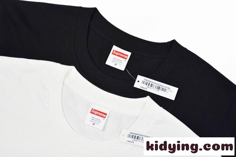目立つ プリント クールネック プルオーバー 長袖Tシャツ シュプリーム Tシャツ コピー おしゃれ カジュアル ホワイト ブラック-2
