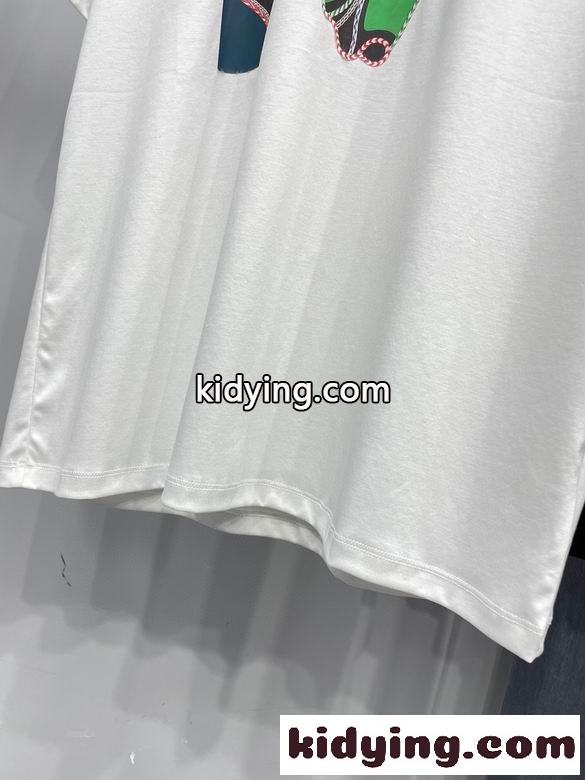シンプル 上品 プリント エルメス 半袖tシャツ コピー お洒落 クルーネック トップス-3