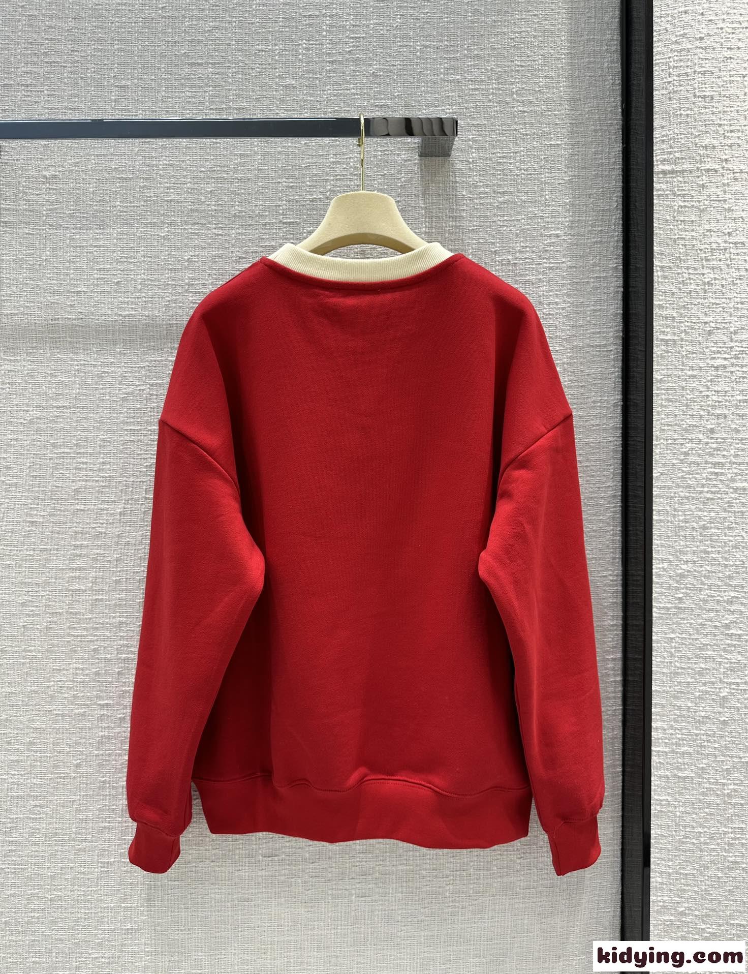 刺繍ロゴ入り コットンフリース スウェットシャツ ミュウミュウ パーカー コピー クルーネック-3