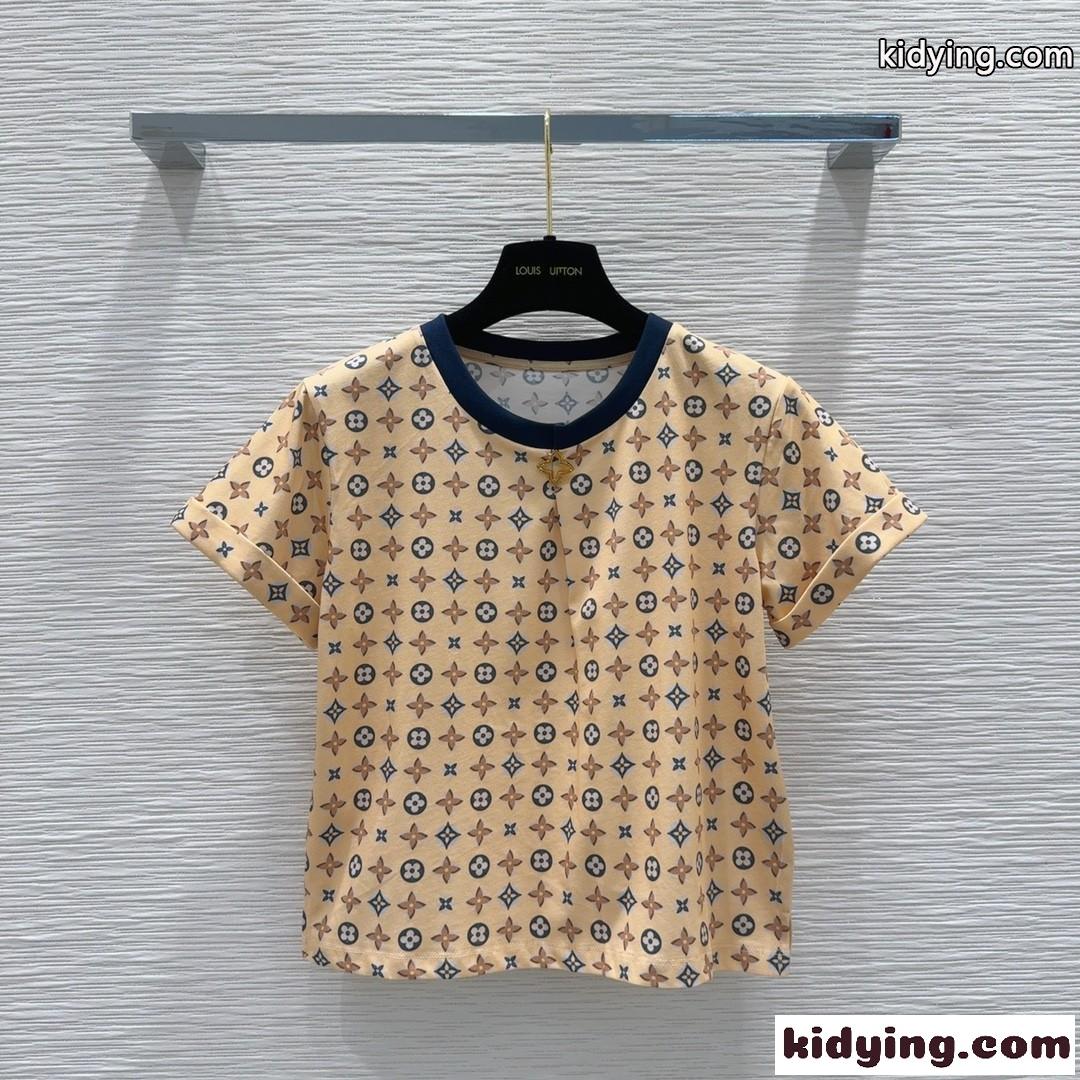 モノグラムカレイドスコープブローチTシャツ ルイヴィトン Tシャツ コピー 半袖 トップス-0