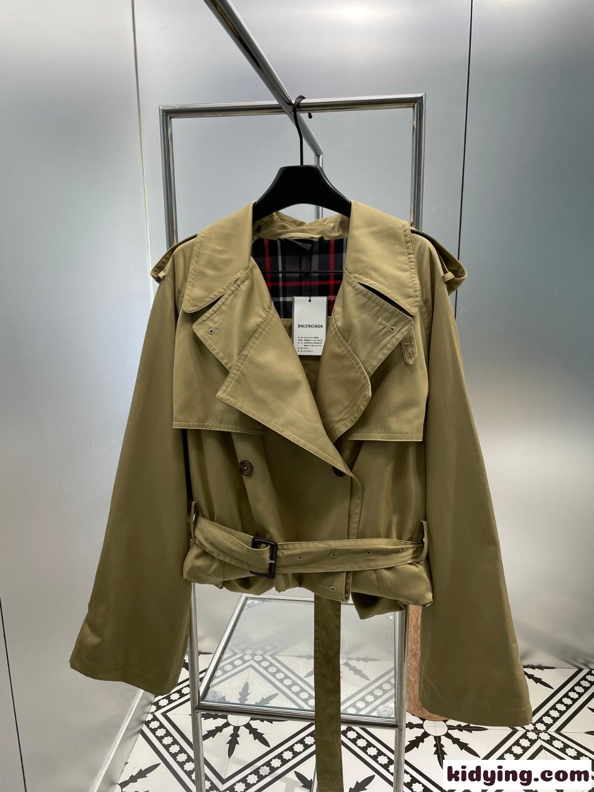FOLDED トレンチコート バレンシアガ ジャケット コピー ショート-2