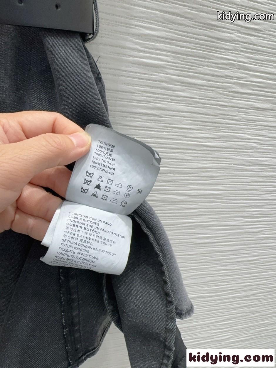 洗練された ベルト付き デニム シャツドレス ミュウミュウ ワンピース 偽物 ブラック-3