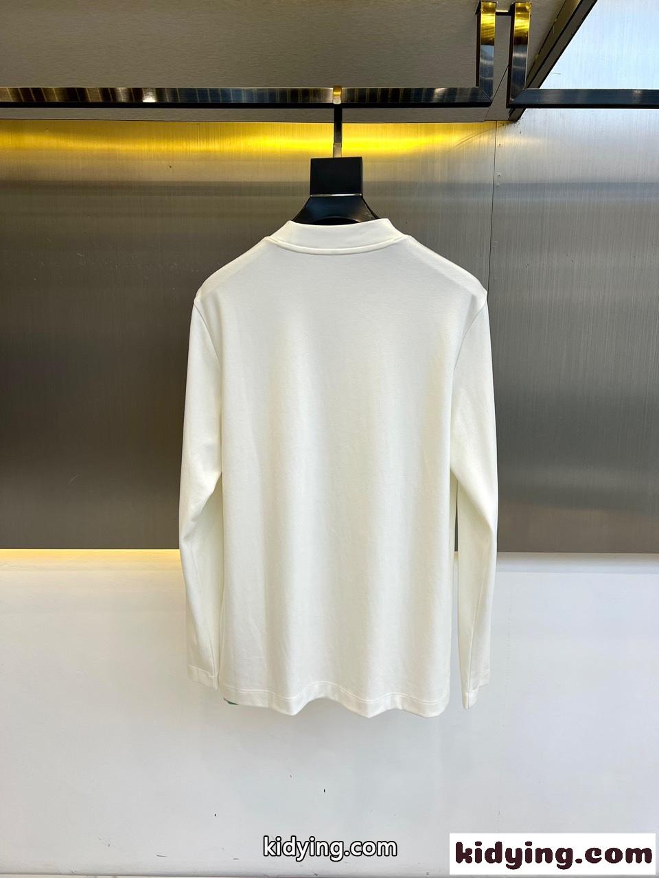 シンプル 上品 ロゴ入り 長袖Tシャツ バーバリー 長袖Tシャツ 偽物 ホワイト-4