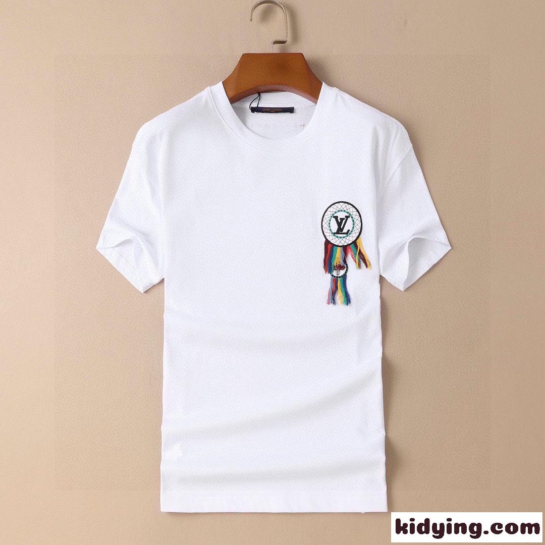 ユニセックス カジュアル おしゃれ 半袖 ルイ・ヴィトン Tシャツ コピー クルーネック トップス-2