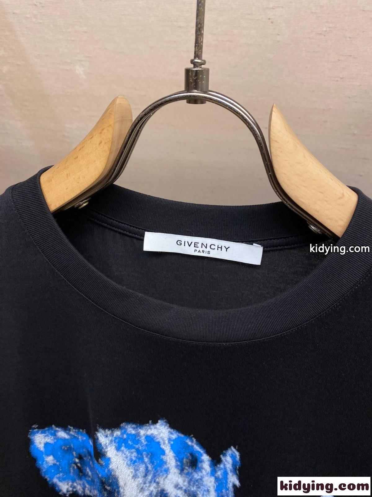 Love プリント クルーネック コットン 半袖Tシャツ ジバンシィ Tシャツ 偽物 ブラック-4