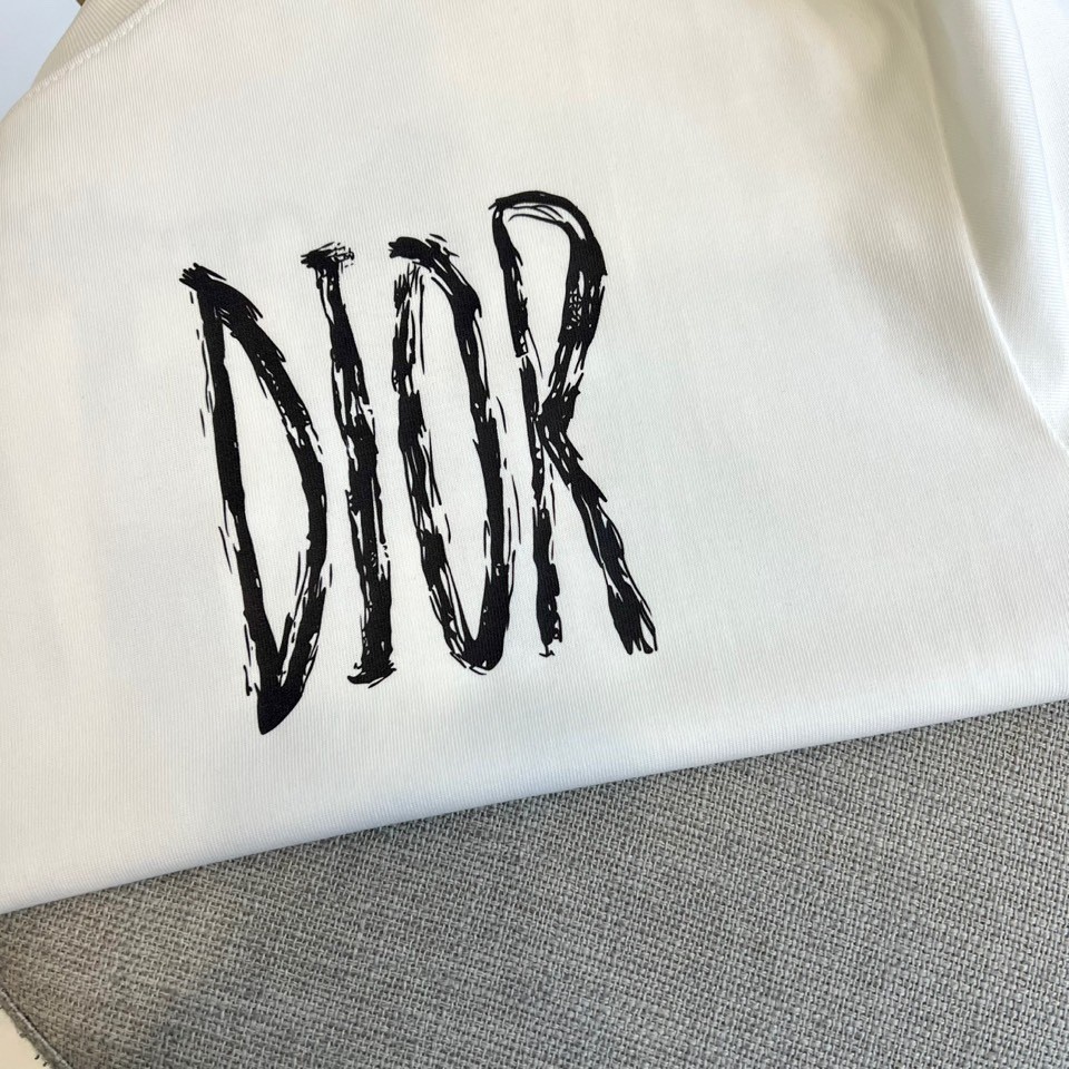 カジュアル ロゴプリント 半袖Tシャツ クリスチャン・ディオール Tシャツ 偽物 ホワイト-2