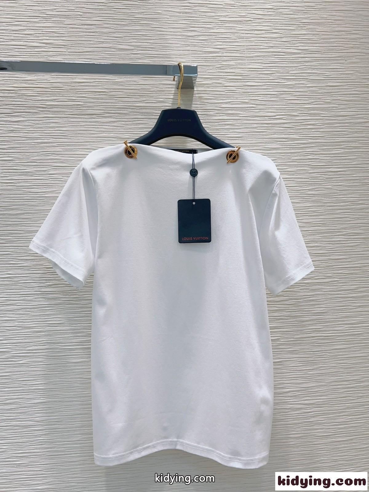 洗練された チェーンショルダー 半袖Tシャツ ルイ・ヴィトン Tシャツ コピー レディース-4