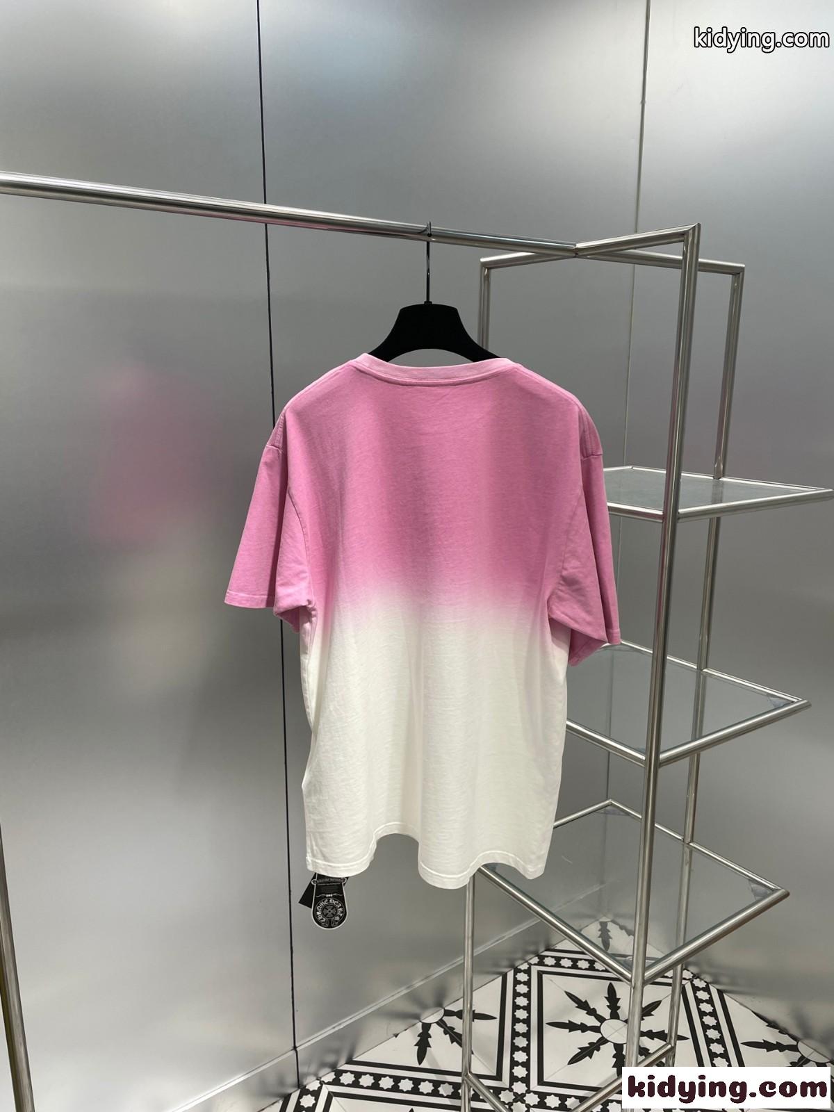 男女兼用 おしゃれ グラデーション クロムハーツ 半袖Tシャツ コピー ゆったり トップス-0