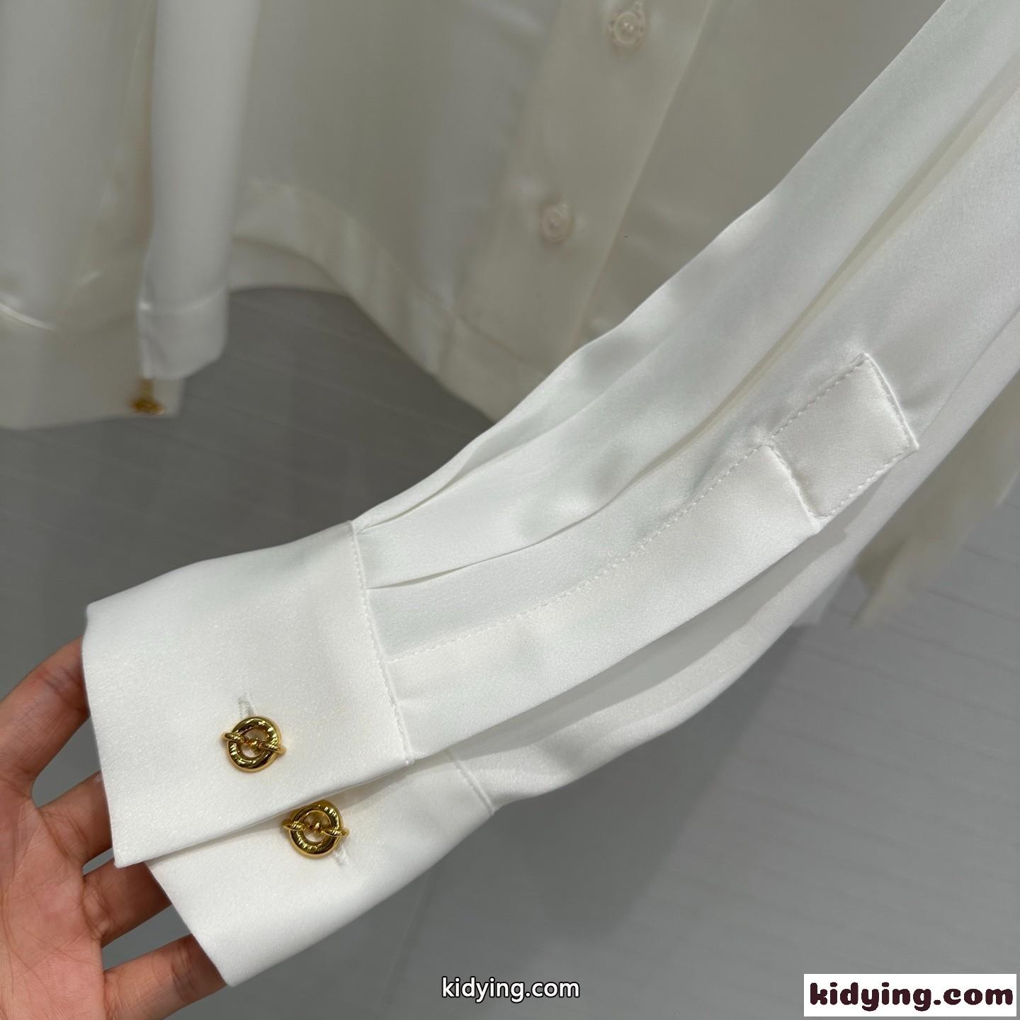 洗練された パジャマ ブラウス ロエベ シャツ コピー レディース トップス ホワイト-3