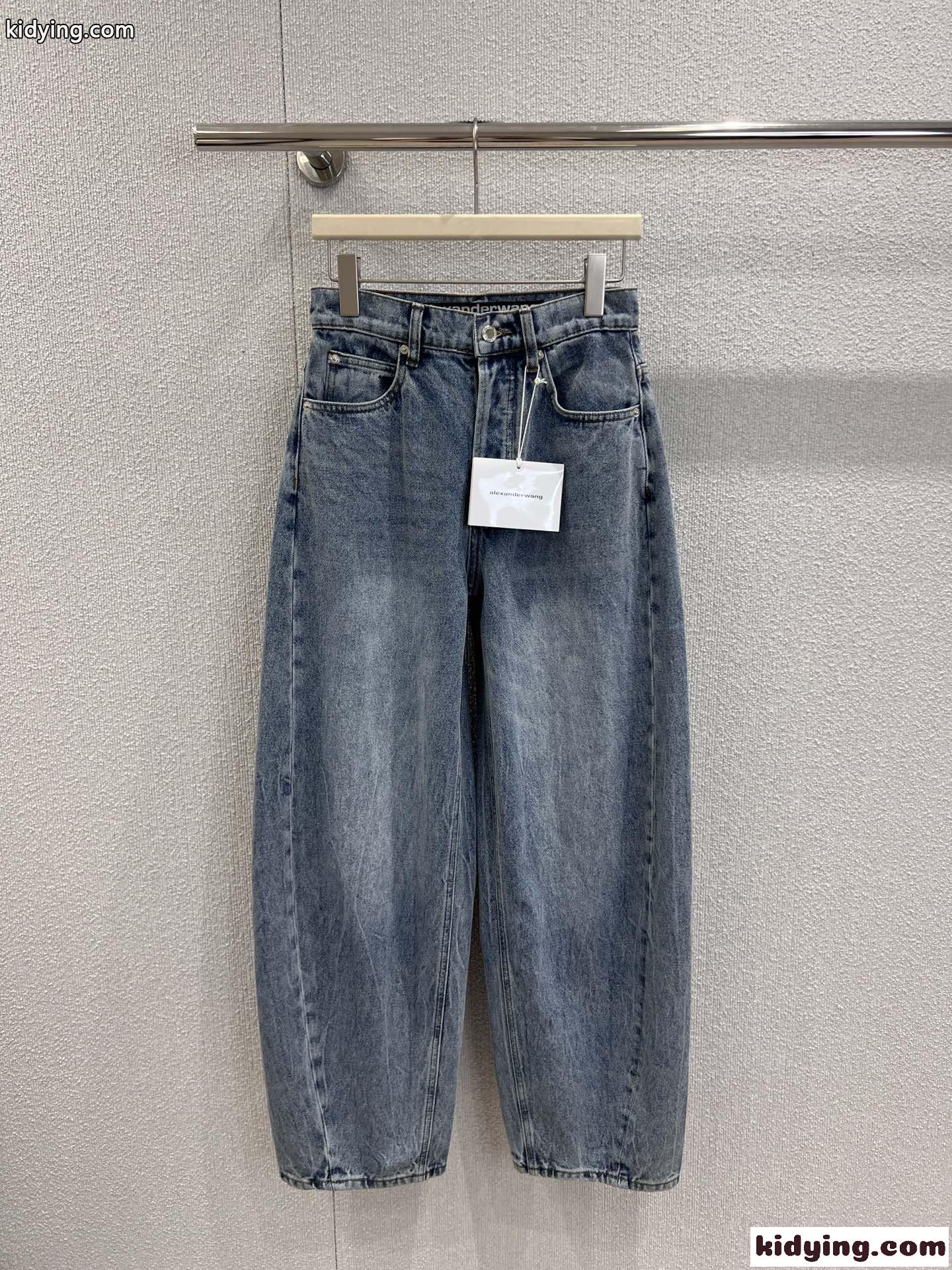トレンド バレルレッグデニムパンツ アレキサンダーワング ジーンズ コピー ブルー-0