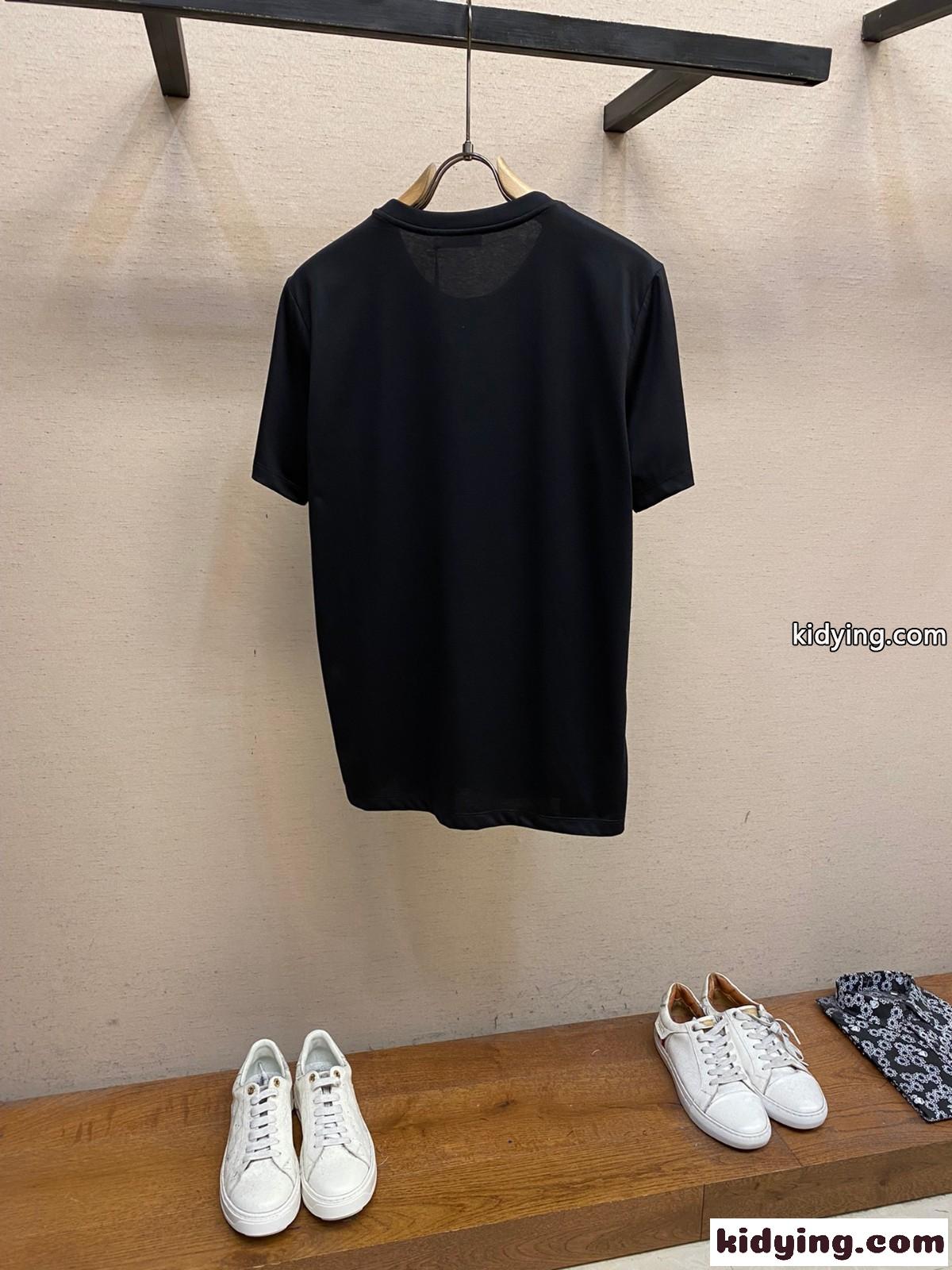 ヴェルサーチェ Tシャツ スーパーコピー シルケットコットン 半袖Tシャツ ブラック-1