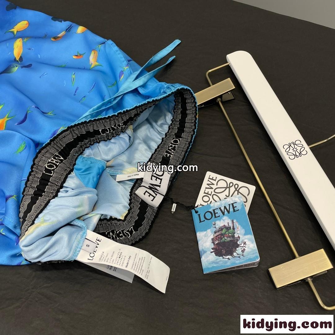上品 シルク アクアリウムプリント ショーツ ロエベ パンツ コピー ユニセックス-3