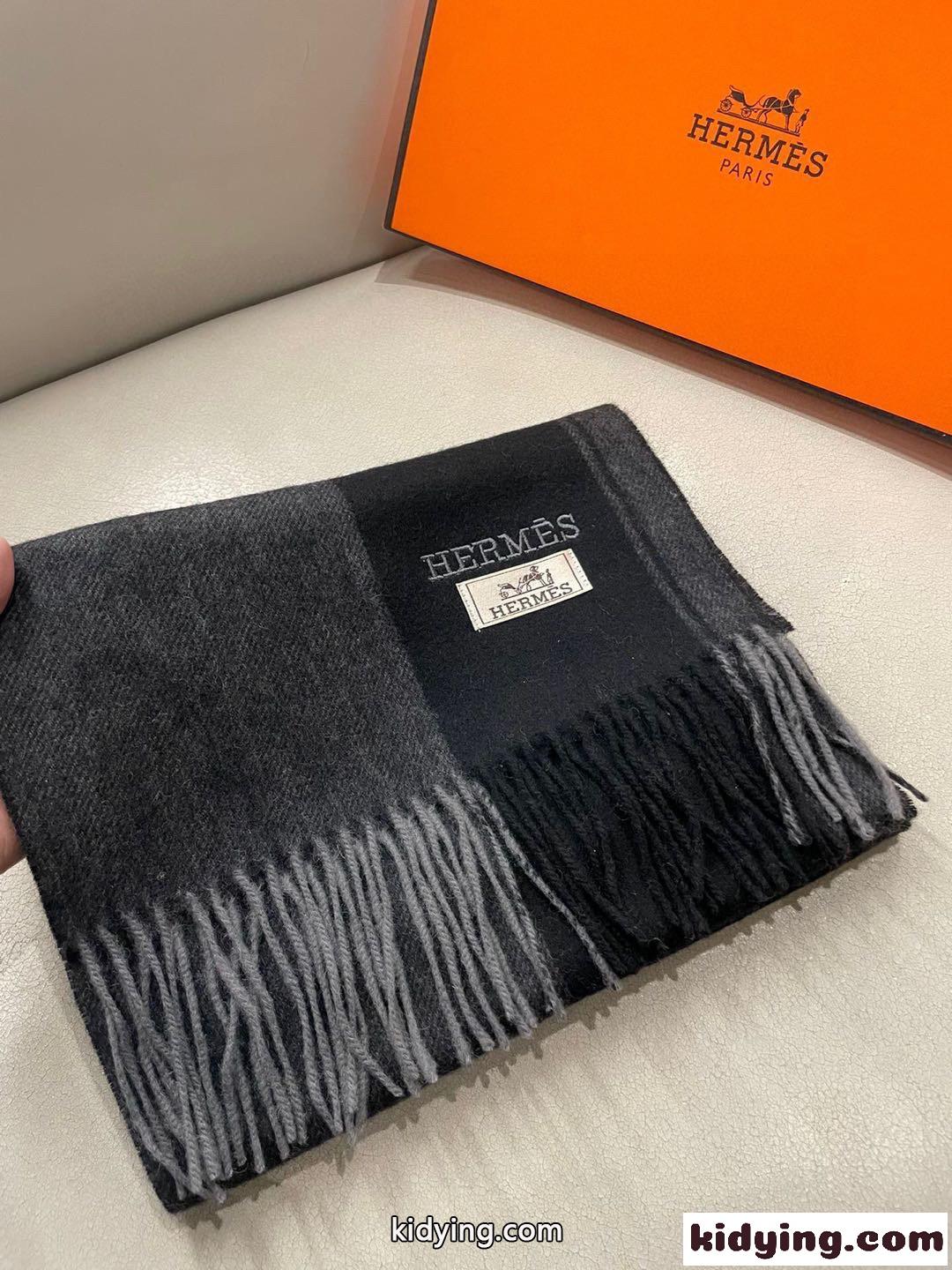 エルメス スカーフ コピー シンプル 上品 カシミヤ マフラー ブラック-0