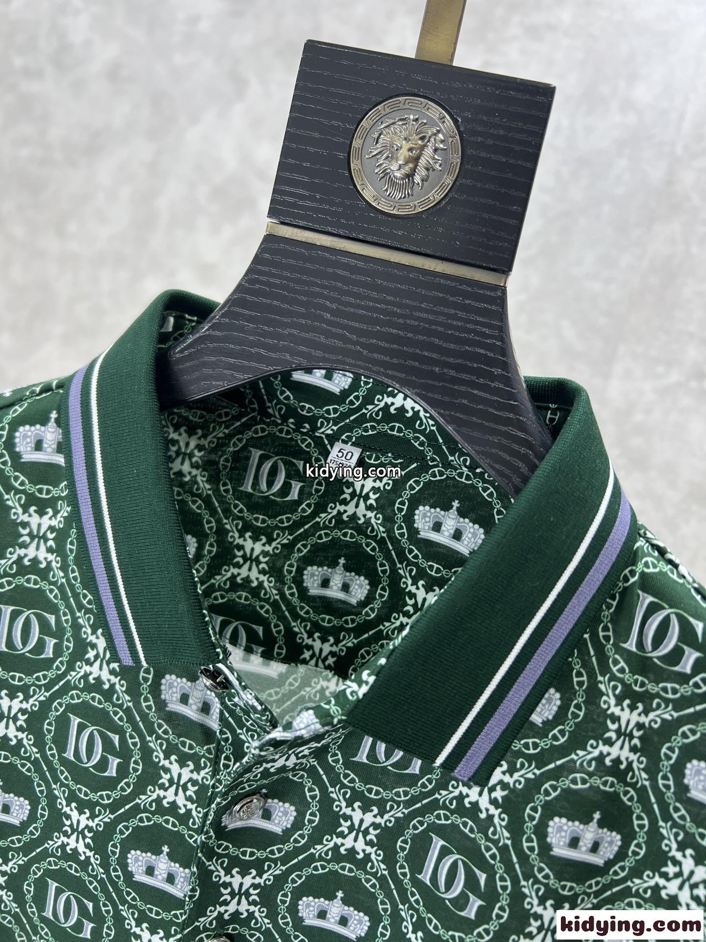 カジュアル 総柄 プリント 半袖ポロシャツ ドルチェ&ガッバーナ Tシャツ コピー-0