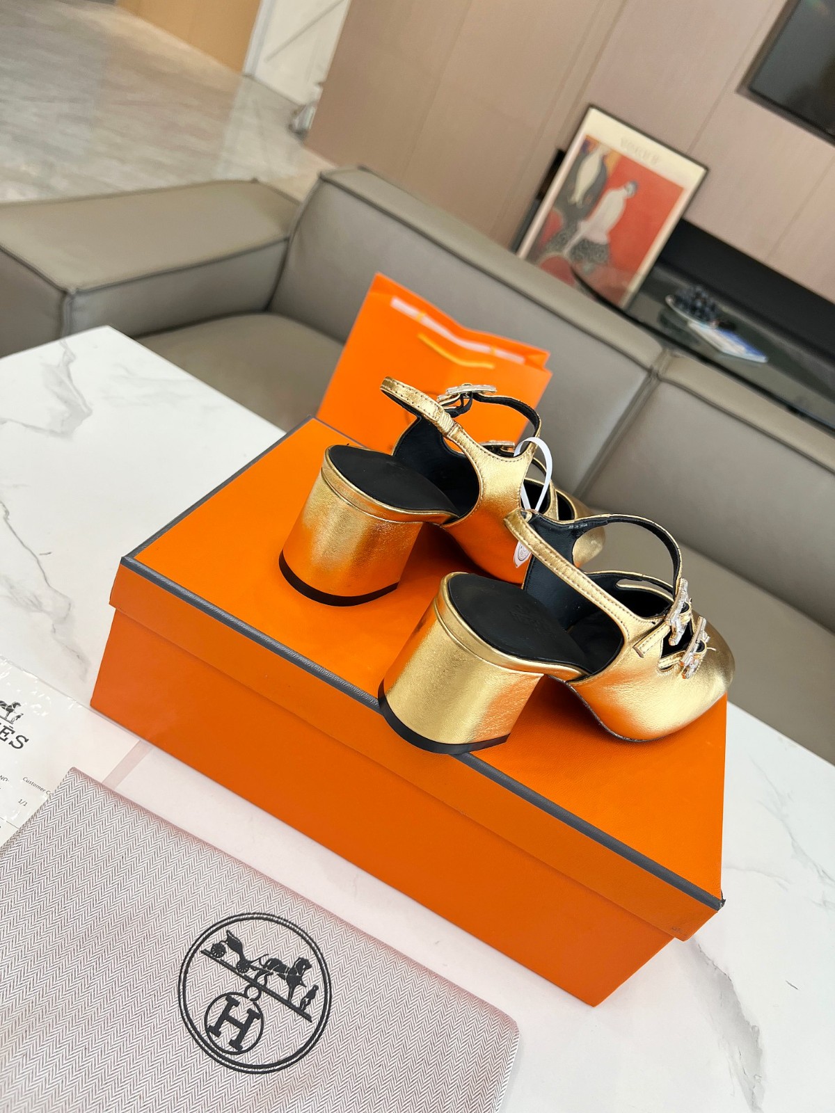 上品 お洒落 ジャッキー50パンプス エルメス パンプス コピー ゴールド-2