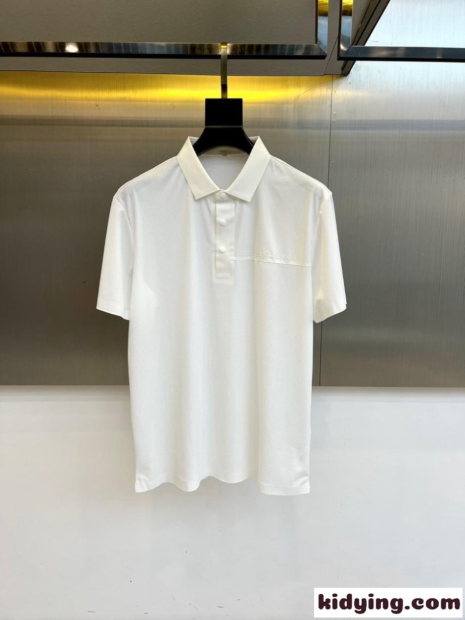 シンプル 洗練された バーバリー Tシャツ 偽物 半袖ポロシャツ ホワイト-2