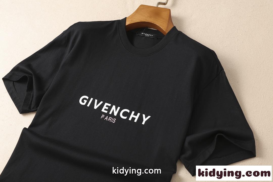 高品質 着心地いい 春夏 半袖 トップス ジバンシィ Tシャツ コピー クルーネック プリント 合わせやすい メンズ ブラック-4