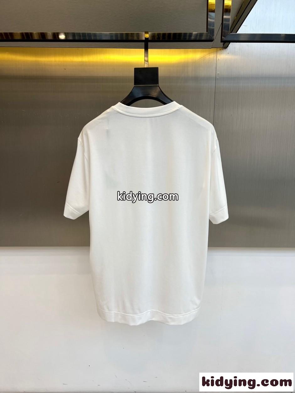 ベーシック ロゴ刺繍 フェンディ Tシャツ 偽物 クルーネック 半袖Tシャツ ホワイト-3