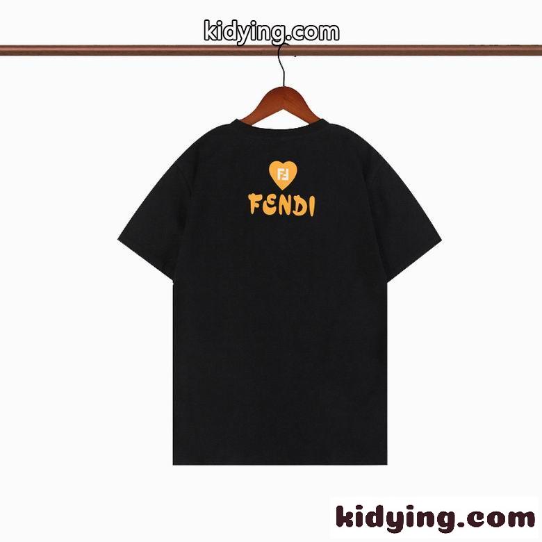 ユニセックス 定番 ロゴ プリント クルーネック フェンディ Tシャツ コピー 半袖 トップス 可愛い おしゃれ-2