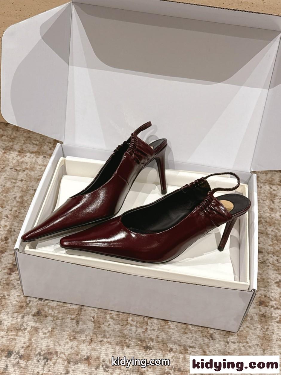 YSL アン＝マリー スリングバックパンプス イヴ・サンローラン パンプス コピー ボルドー-4