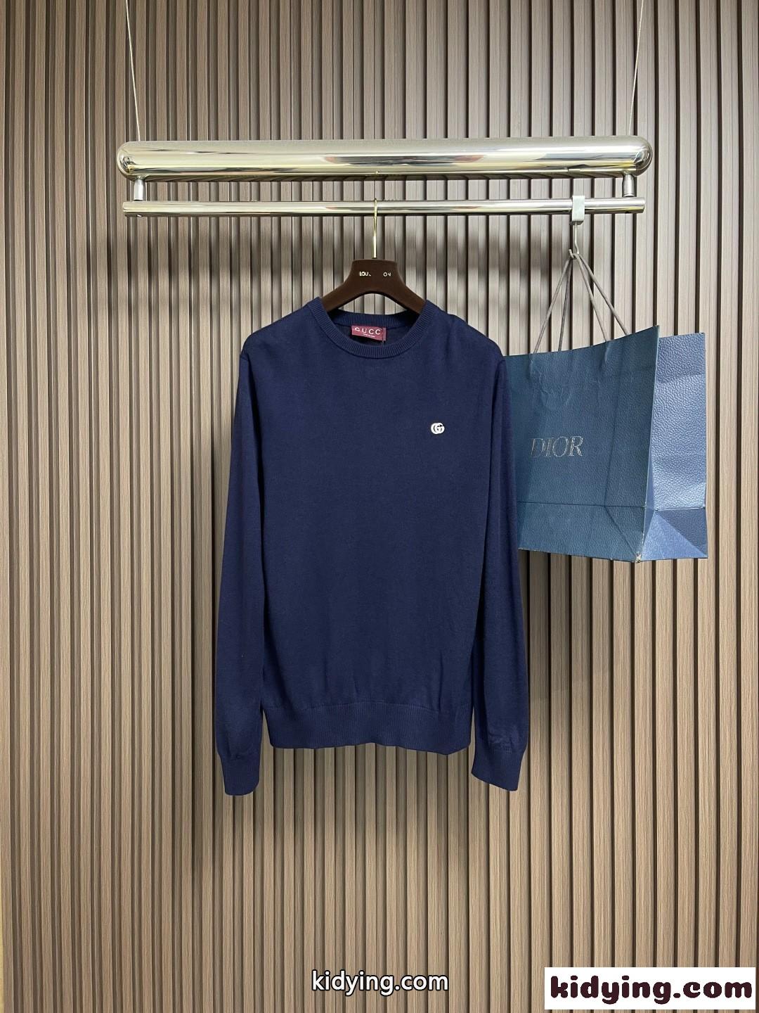 ウール＆カシミヤ ロゴ刺繍 ニットプルオーバー グッチ セーター 偽物 クルーネック-2