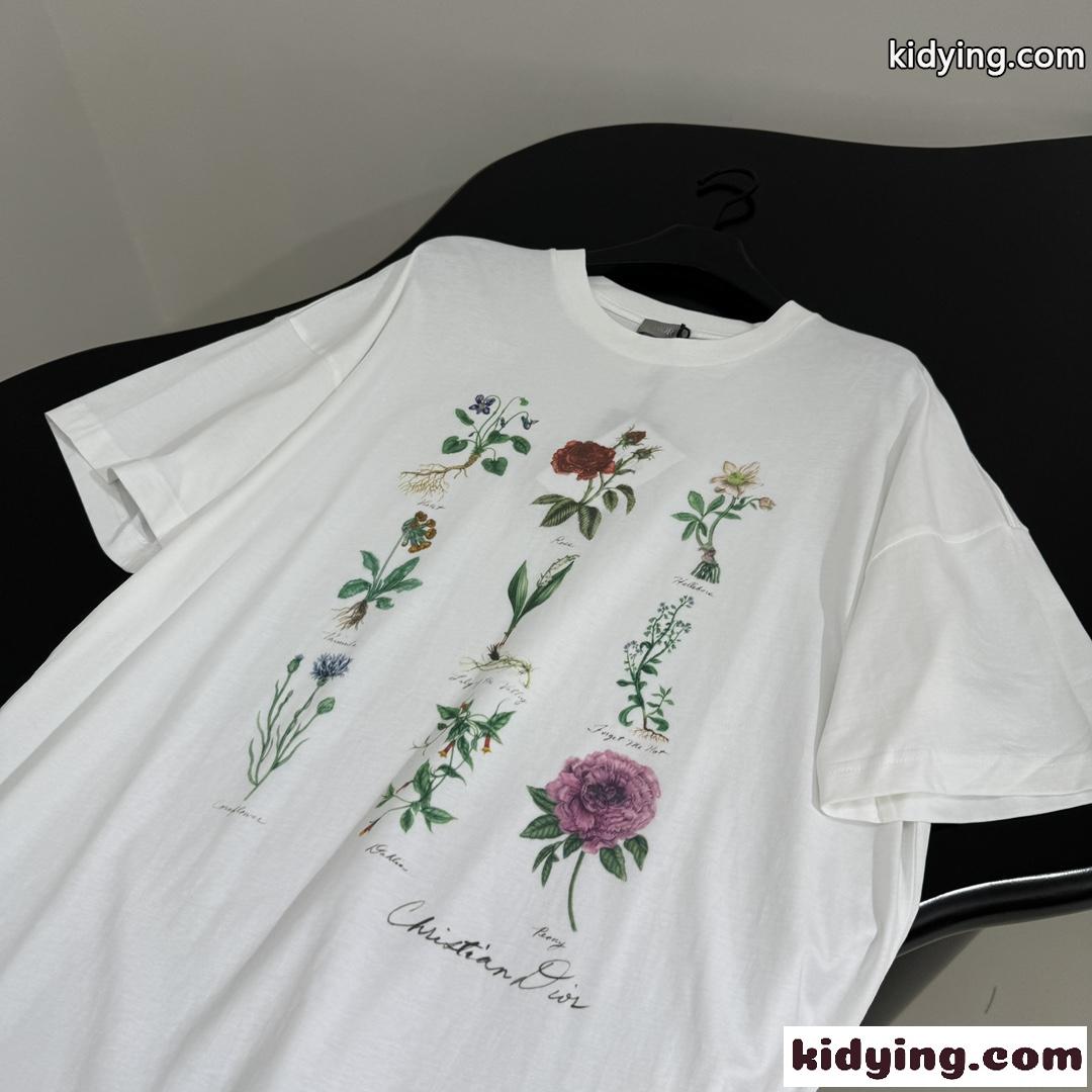 人気 ユニセックス 半袖Tシャツ クリスチャン・ディオール Tシャツ コピー ホワイト-2