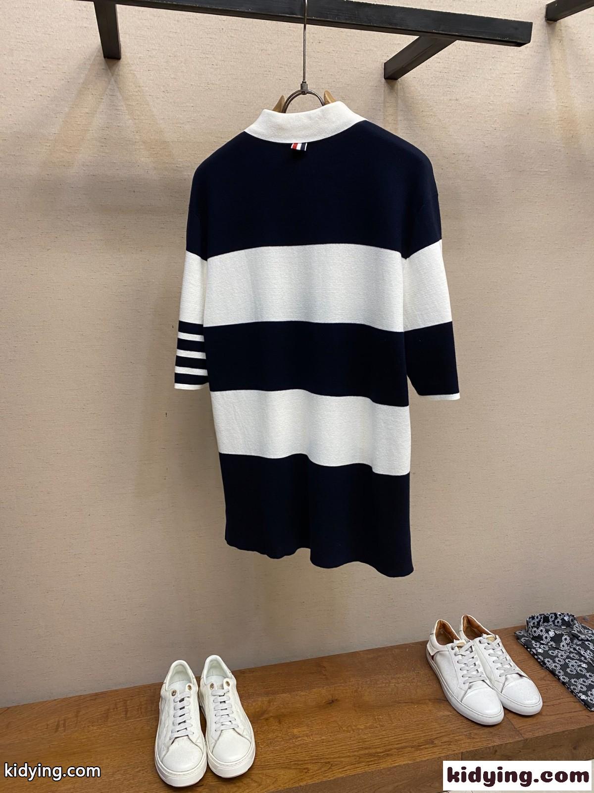 カジュアル コットン ポロシャツ トムブラウン Tシャツ スーパーコピー ブラック-2