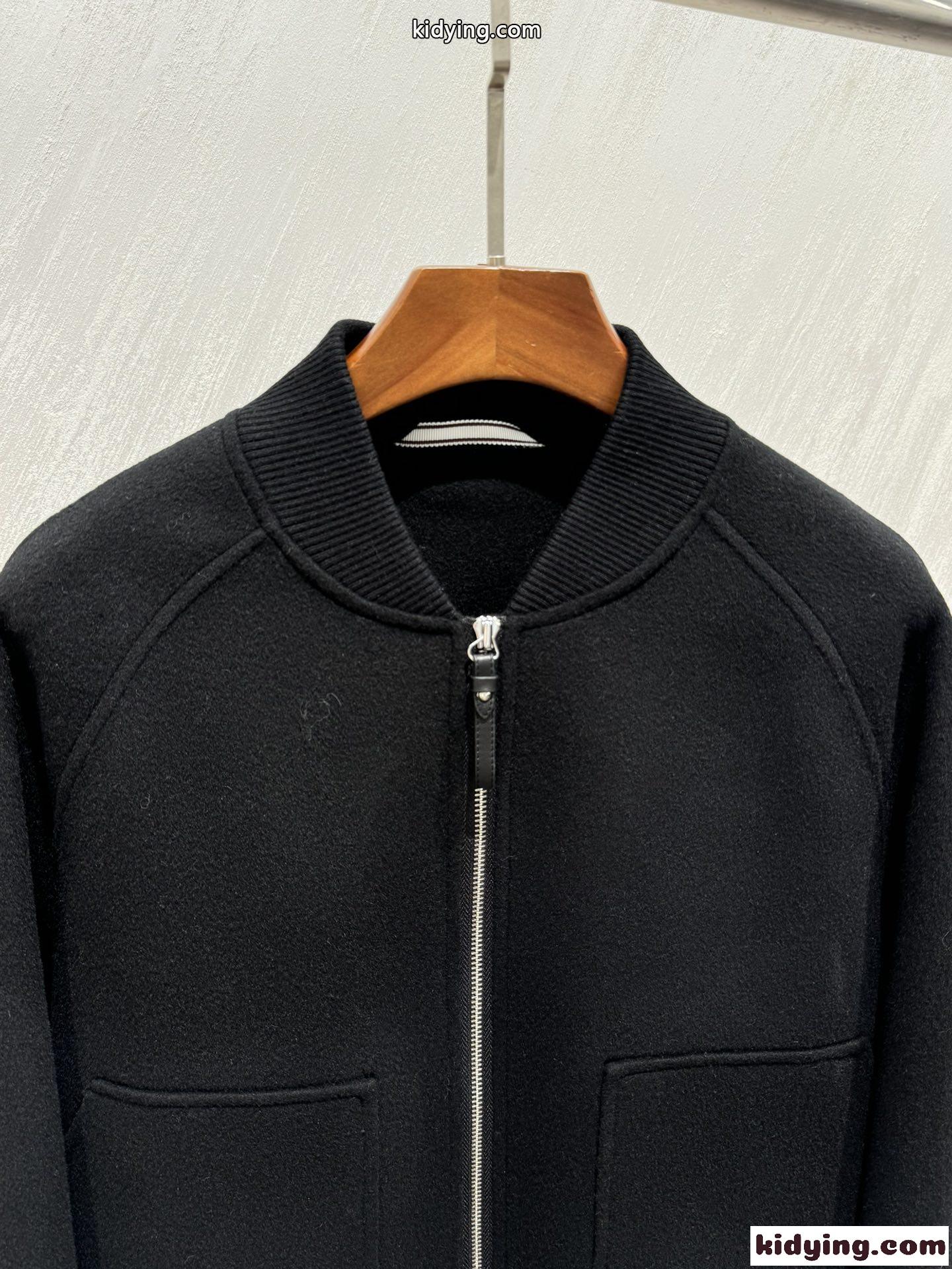洗練された カシミヤ ボンバージャケット エルメス ジャケット コピー ブラック-1