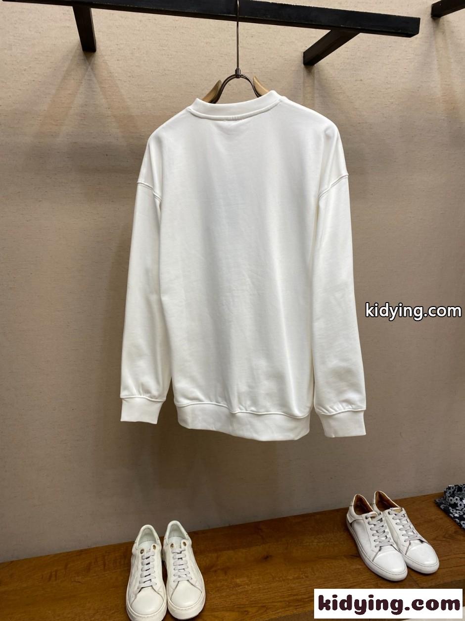 定番 ロゴ コットン スウェットシャツ バーバリー Tシャツ 偽物 ホワイト-1
