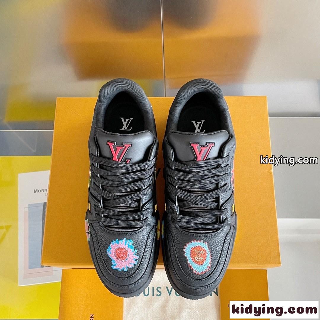 LV × YK LV トレイナー･ライン スニーカー ルイヴィトン スニーカー コピー 人気 ブラック-3