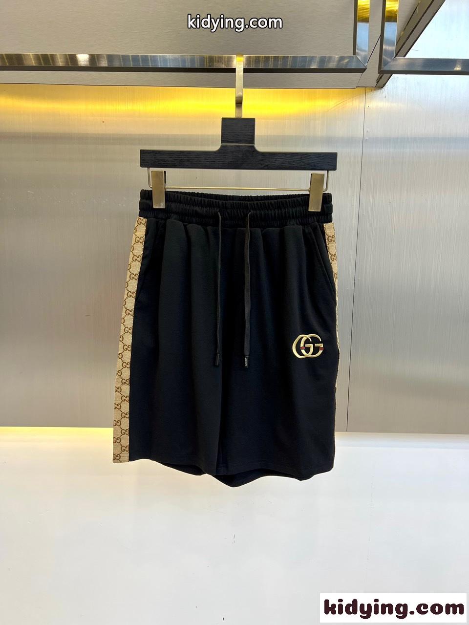 カジュアル おしゃれ メンズ ショートパンツ グッチ パンツ 偽物 ブラック-0