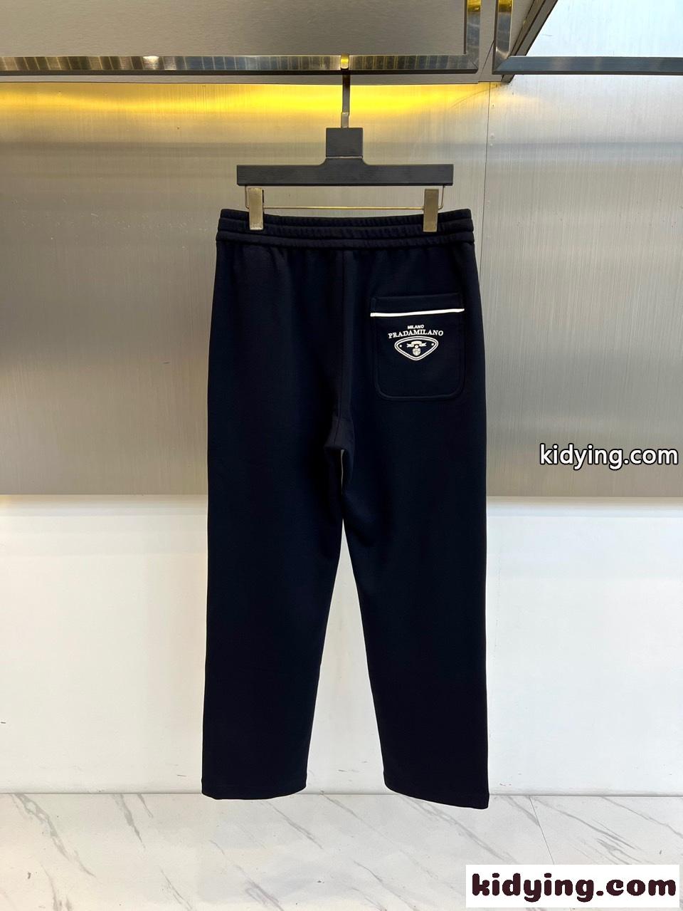 カジュアル 裏起毛 スウェットパンツ プラダ パンツ 偽物 ロングパンツ-1