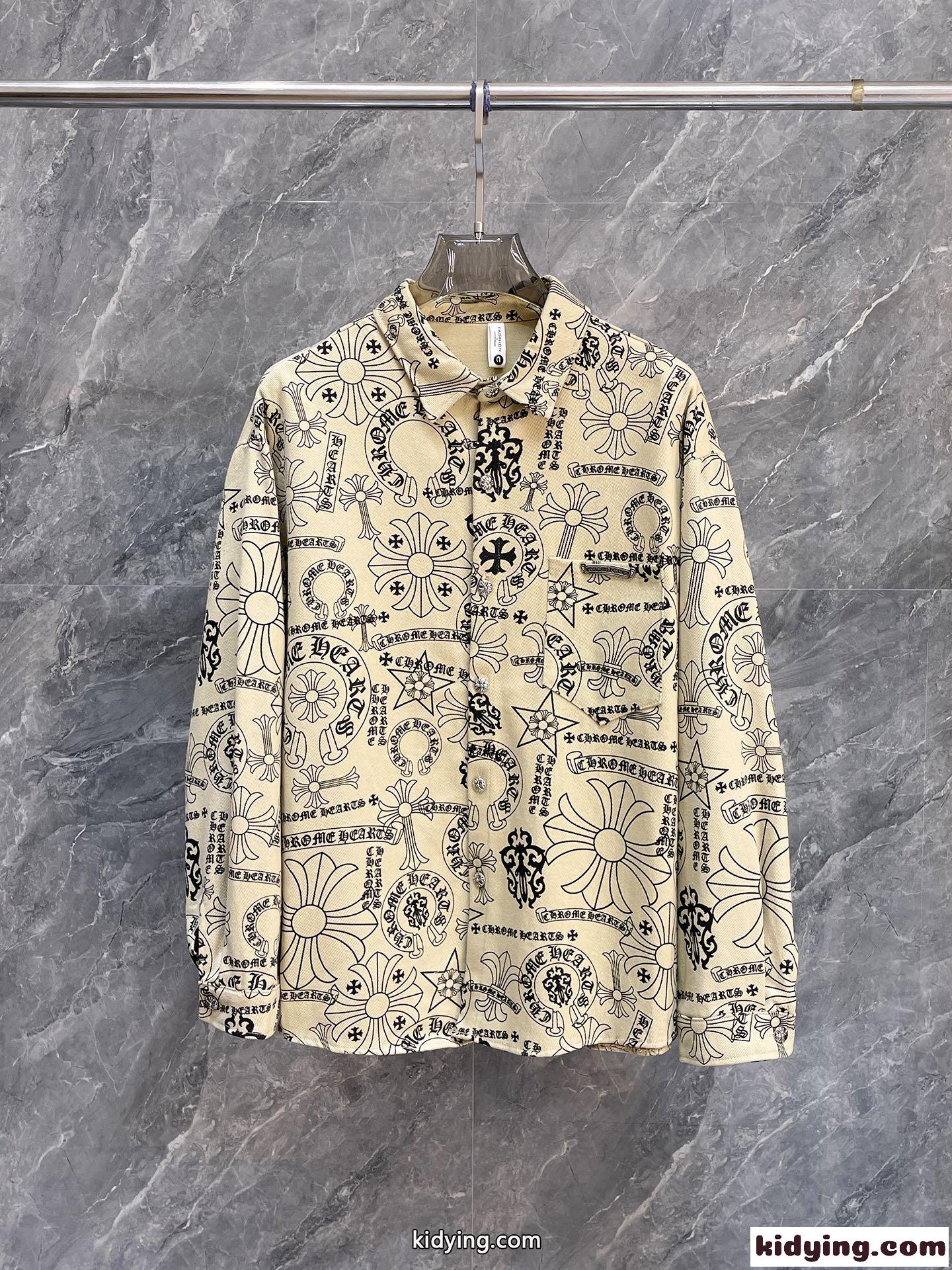 クロムハーツ ジャケット コピー プリント 総柄 おしゃれ シャツブルゾン-0