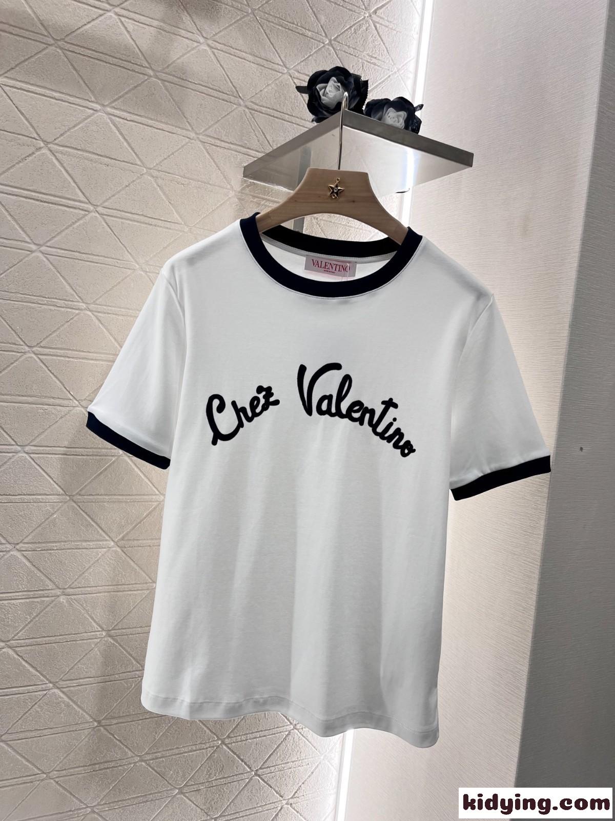 定番 カジュアル コットン 半袖Tシャツ ヴァレンティノ Tシャツ コピー ホワイト-2