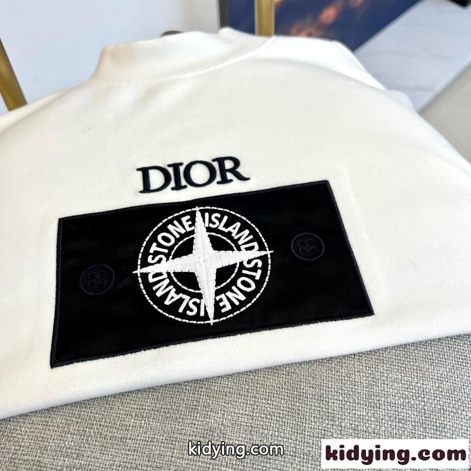 人気 DIOR AND STONE ISLAND 長袖Tシャツ クリスチャン・ディオール Tシャツ コピー ホワイト-2